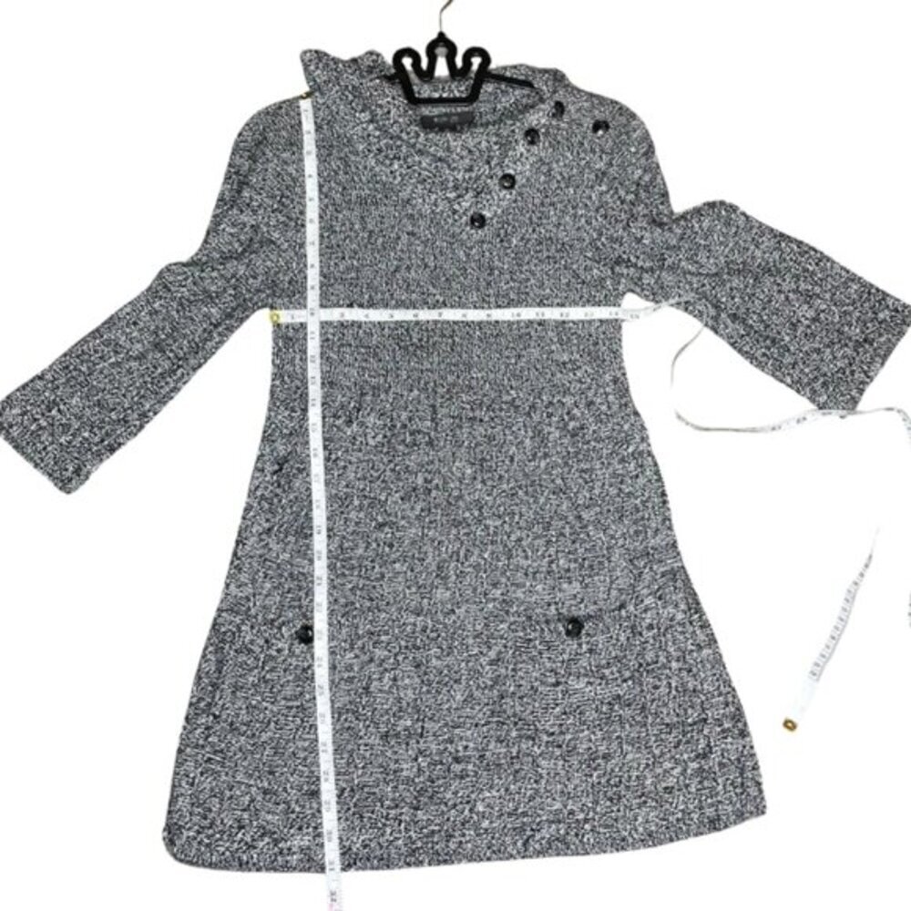 Style & Co Salt and Pepper Grey Marl Cowl Neck Tunic Sweater Dress Petite Large - Picture 4 of 7